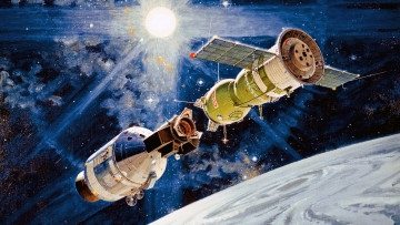 Картинка космос арт аполлон союз