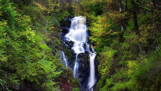 Обои картинки фото little fawn waterfall, scotland, природа, водопады, little, fawn, waterfall