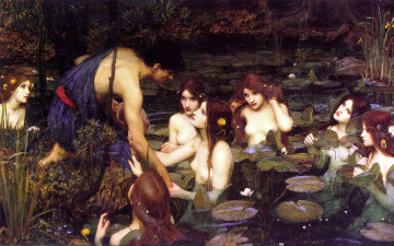 Картинка john william waterhouse hylas and the nymphs рисованные