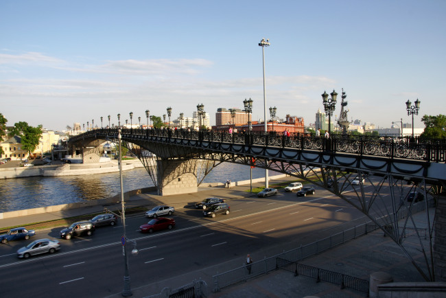 Обои картинки фото города, москва, россия, патриарший, мост, хамовники
