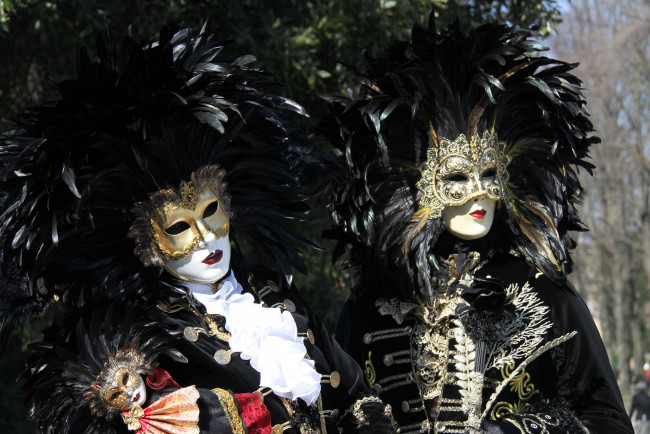 Обои картинки фото разное, маски, карнавальные, костюмы, перья, венеция, карнавал