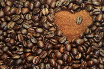 Картинка еда кофе кофейные зёрна зерна сердечко