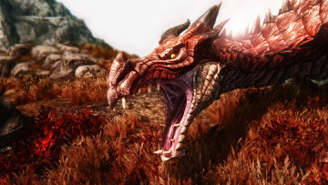 Картинка видео игры the elder scrolls skyrim дракон
