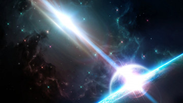 Картинка космос арт планеты pulsing nebula туманность звезды