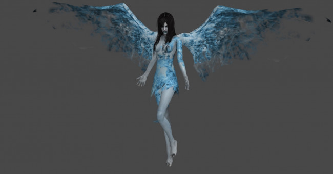 Обои картинки фото 3д графика, angel , ангел, девушка, крылья