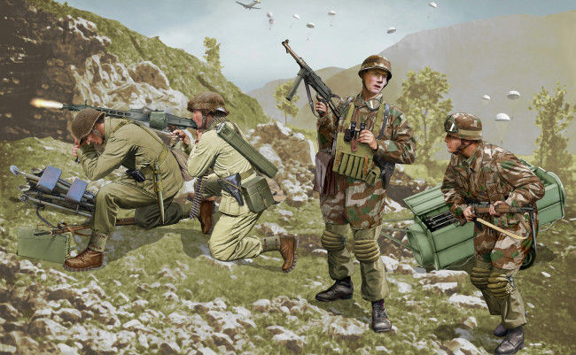 Обои картинки фото рисованные, армия, солдаты
