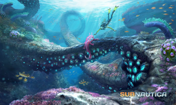 Картинка subnautica видео+игры -+subnautica симулятор подводный мир приключения action