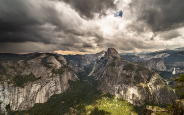 Картинка природа горы леса йосемити национальный парк шторм небо штат сша калифорния май весна