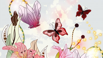 Картинка векторная+графика животные+ animals бабочки