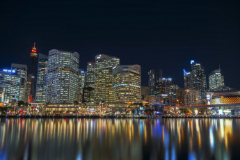 Картинка darling+harbour+sydney города сидней+ австралия огни ночь