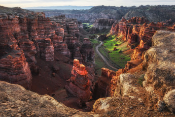 Картинка природа горы каньон Чарын казахстан утро скалы