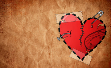 обоя векторная графика, сердечки , hearts, сердце, скотч, шов, булавка, гвоздь