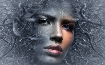 Картинка разное компьютерный+дизайн мысли женщина голова сказка мистический фантазия фото лицо сюрреалистический человек настроение фэнтези девушка