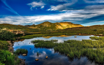 Картинка природа реки озера горы озеро трава