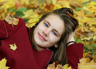 Картинка разное дети девочка лицо листья