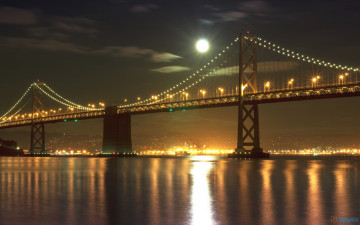 Картинка города мосты мост ночь огни