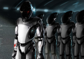 Картинка фэнтези роботы +киборги +механизмы киборги солдаты