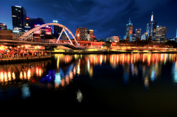 Картинка yarra+city +australia города -+огни+ночного+города австралия