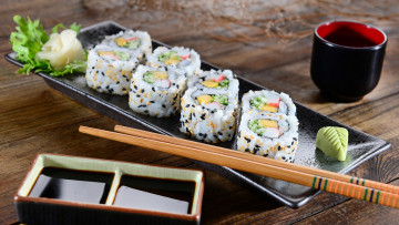 Картинка еда рыба +морепродукты +суши +роллы роллы соус соевый палочки