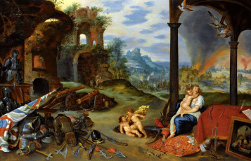 Картинка рисованное живопись аллегория войны Ян брейгель младший картина