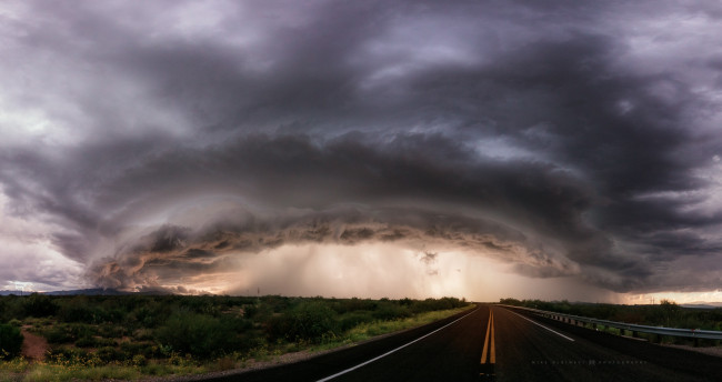 Обои картинки фото природа, стихия, шторм, небо, тучи, дорога, облака