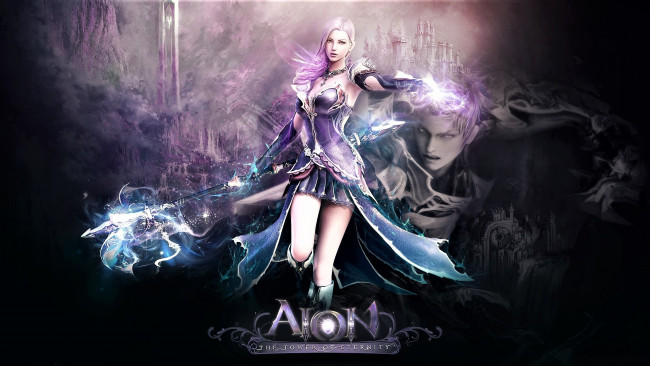 Обои картинки фото видео игры, aion,  the tower of eternity, девушка, магия, посох