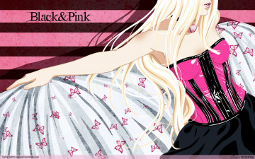 обоя black&, pink, аниме, *unknown, другое