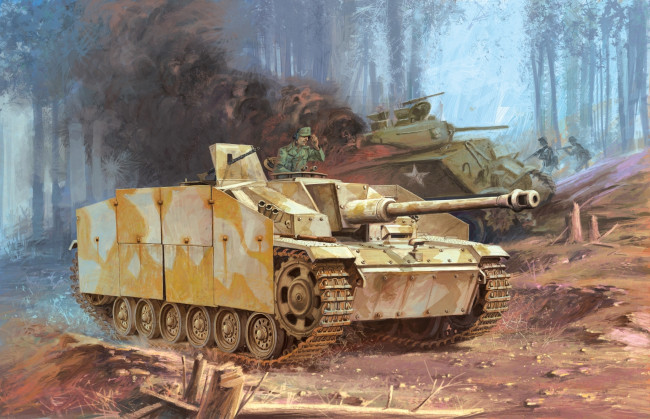 Обои картинки фото рисованные, армия, сау, артиллерийская, установка