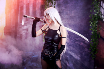 Картинка разное cosplay+ косплей девушка модель поза фигура грудь оружие
