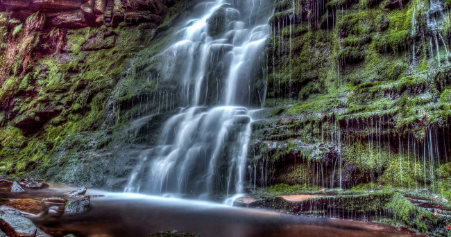 Обои картинки фото природа, водопады, водоем, камни