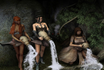 Картинка 3д графика fantasy фантазия девушки вода