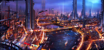 Картинка фэнтези иные миры времена город будущее