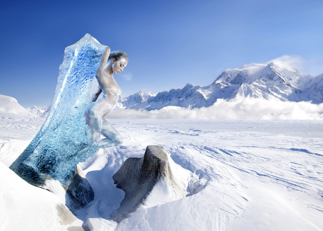 Обои картинки фото -Unsort Креатив, авт, любомир, сергеев, девушки, unsort, креатив, лёд, frozen, girl