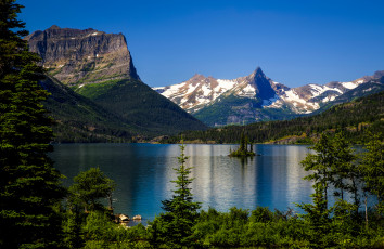 Картинка saint mary lake glacier national park montana природа реки озера глейшер озеро святой марии rocky mountains