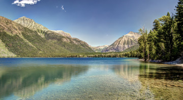 Картинка lake mcdonald glacier national park montana природа реки озера лес дно горы монтана озеро макдональд глейшер