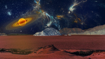 Картинка 3д графика atmosphere mood атмосфера настроения кольца звезды планеты поверхность