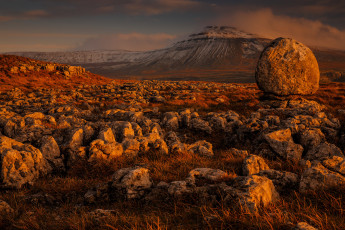 Картинка природа горы северная англия йоркшир дейлс национальный парк долина камни валун