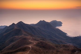 Картинка природа горы китай sharp peak гонконг утро холмы