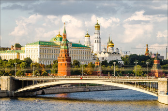 Картинка города москва+ россия кремль мост