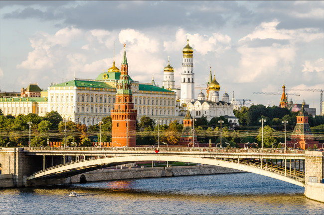 Обои картинки фото города, москва , россия, кремль, мост