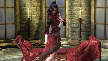 Картинка видео+игры dark+heresy девушка взгляд фон свечи кровать стул