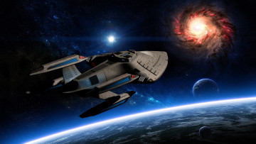 Картинка видео+игры star+trek+online космические полет вселенная планета корабли