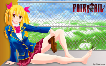 Картинка fairy+tail аниме lucy фон взгляд девушка