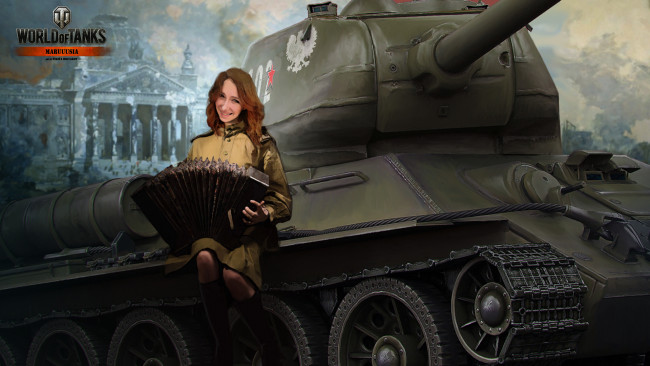 Обои картинки фото видео игры, мир танков , world of tanks, world, of, tanks, симулятор, action, девушка, арт