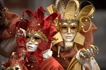 обоя разное, маски,  карнавальные костюмы, карнавал, пара, венеция, костюмы