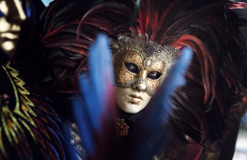 обоя разное, маски,  карнавальные костюмы, взгляд, карнавал, маска, перья
