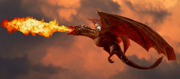 Картинка рисованное кино пламя дракон фон девушка