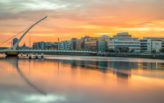 Обои картинки фото dublin bridge, города, дублин , ирландия, простор