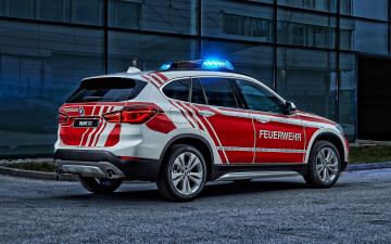 Картинка 2019+bmw+x1 автомобили bmw специальные немецкая спасательная служба пожарный автомобиль 2019 x1 feuerwehr f48