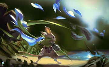 Картинка фэнтези существа мышь цветок лепестки